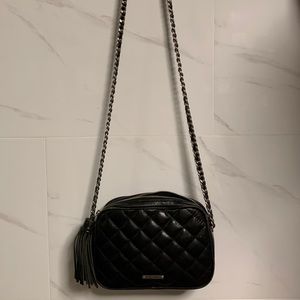 REBECCA MINKOFF Black Quilted Crossbody Bag